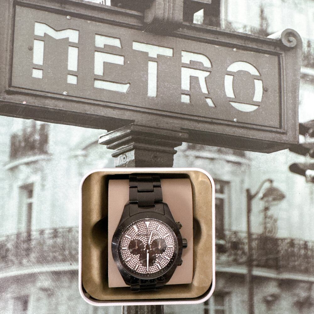 Michael Kors MK8899 Oversized Layton Pavé Black-Tone Watch